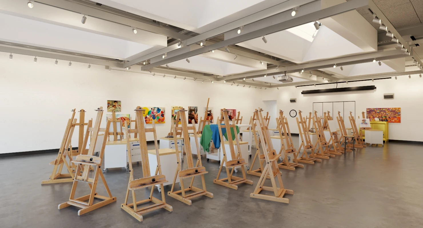 Studio Arts Space Interior Scene 3D Model_06